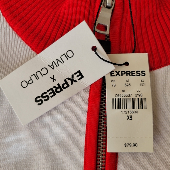 NWT Express x Olivia Culpo Red White Track Jacket - Picture 5 of 6
